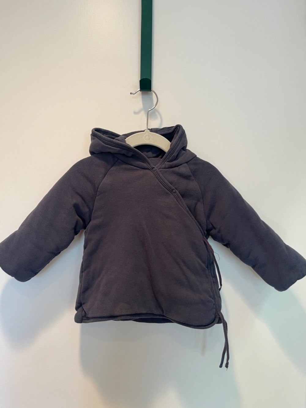 Kids Hooded Wrap Jacket in Charcoal Gray/Slate